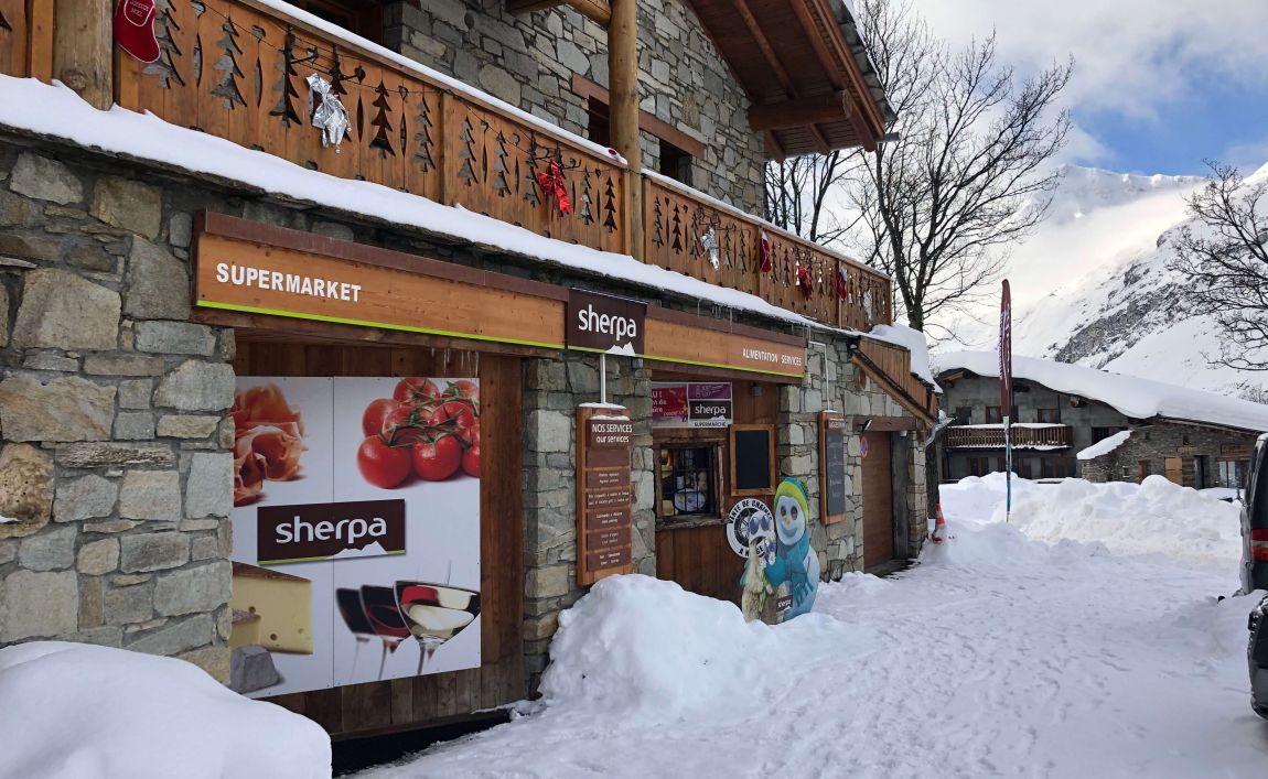 Sherpa supermarket Bonneval-sur-Arc winter entrance