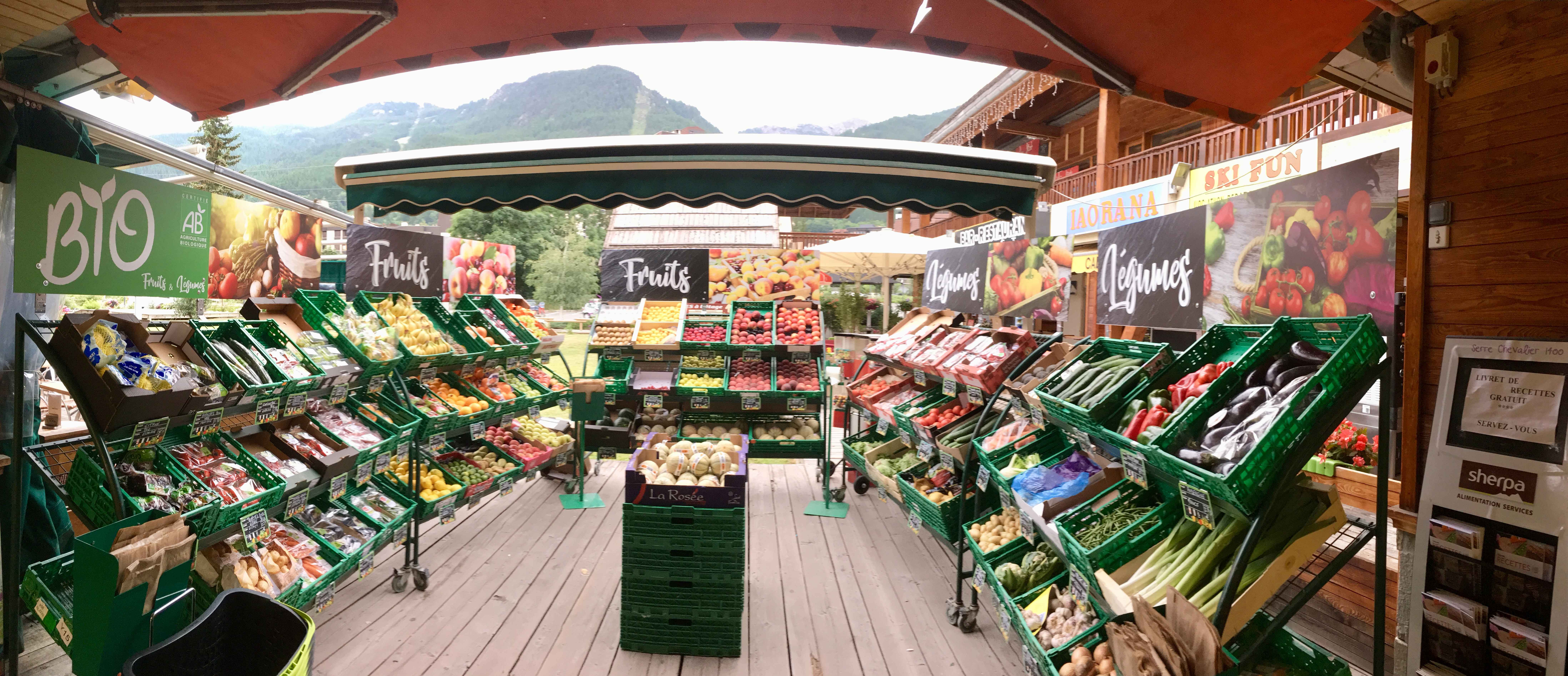 Sherpa supermarket Serre Chevalier 1400 fruits and vegetables