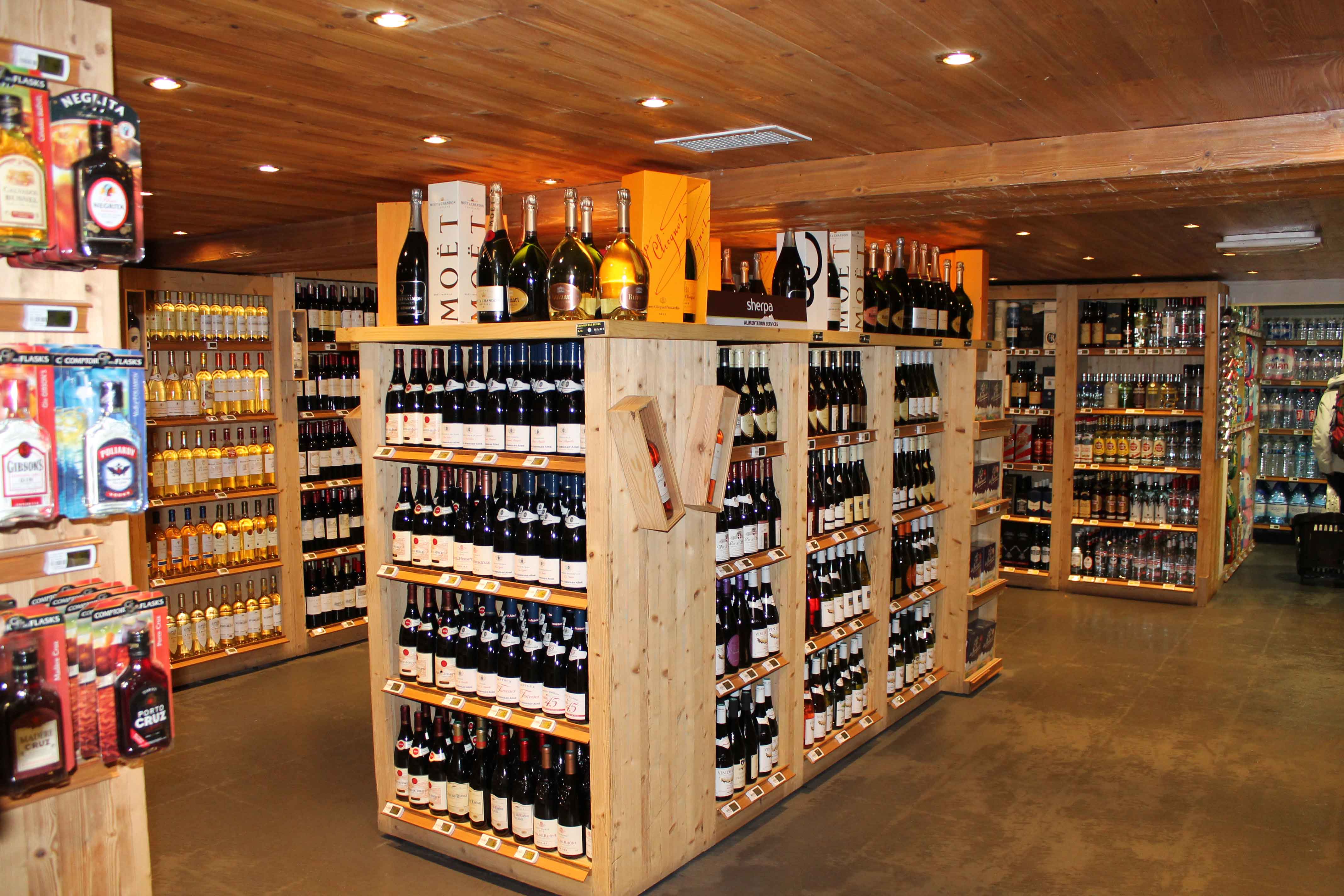 Sherpa supermarket Val d'Isère wine cellar