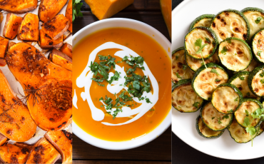 la courge cuisiner de 3 façon rôtie au four , en velouté et à la poêle