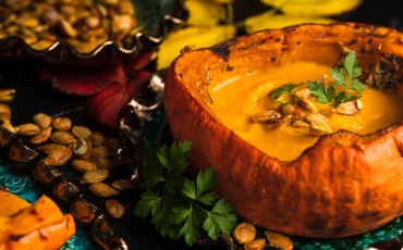 Soupe servie dans un potimarron 