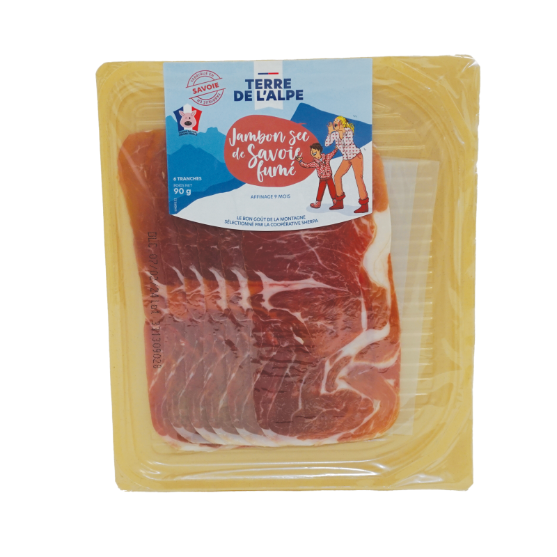 TERRE DE L'ALPE Jambon Sec de Savoie Fumé 6 tranches - 90g