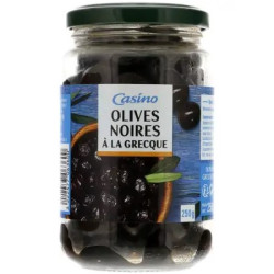 CASINO Olives noires à la grecque - 250g