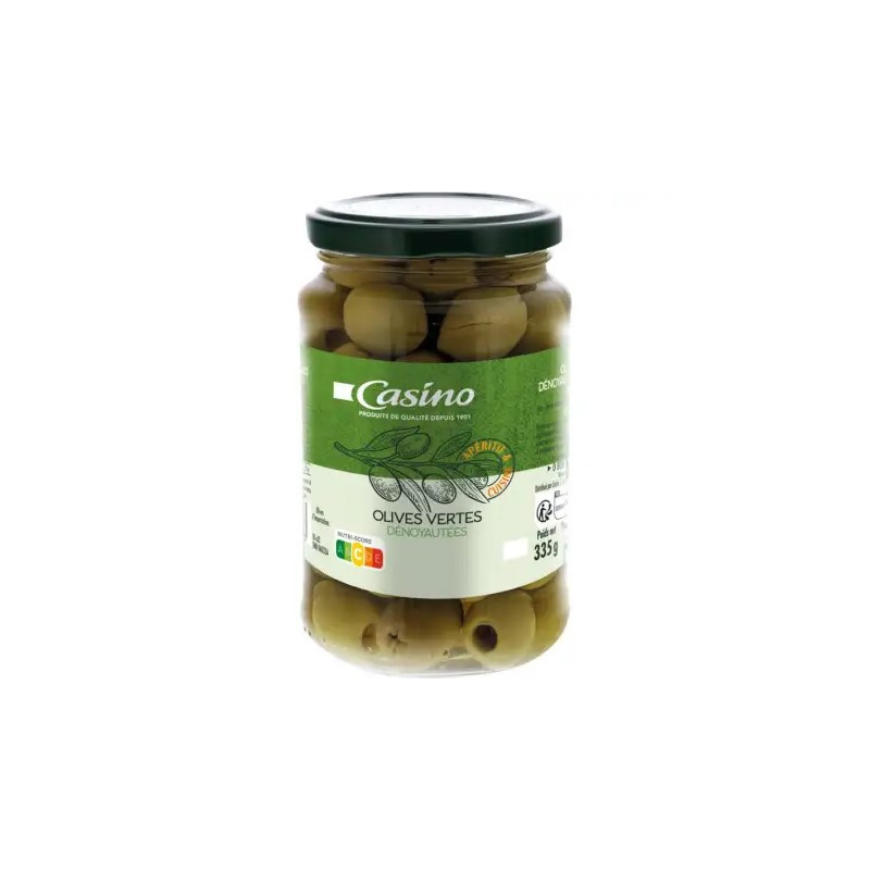 CASINO Olives vertes dénoyautées - 160g