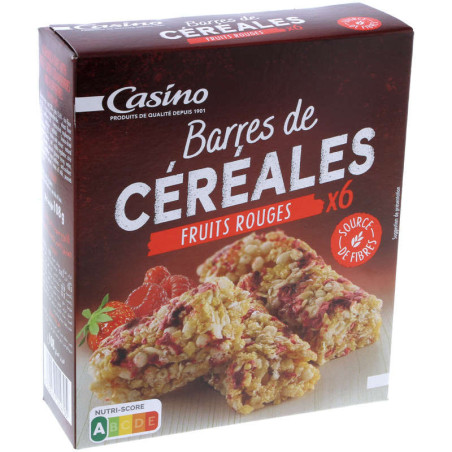 Barres de céréales aux fruits rouges x6 - 108g