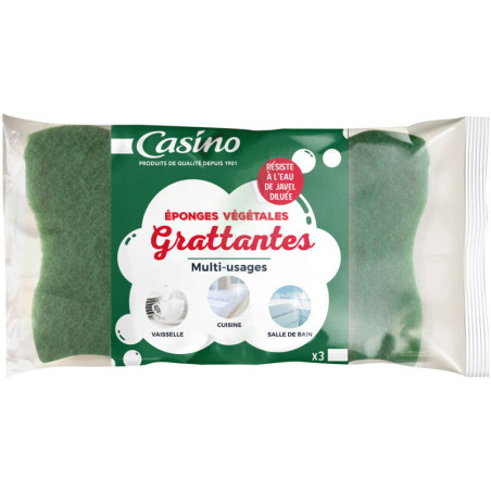 Casino Éponges végétales grattantes - Usage courant - x3