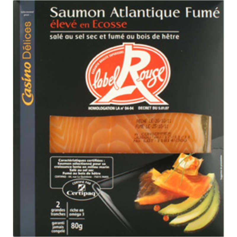 Saumon atlantique d'ecosse fumé - Le Fumoir Du Poissonnier - 160 g