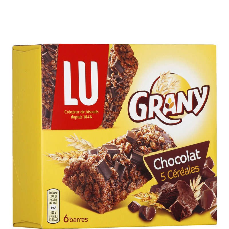Barre de céréales sport au chocolat noir, U Oxygn (x 6, 126 g