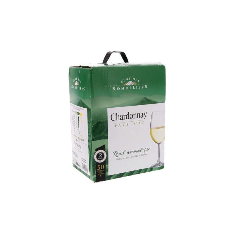 CLUB DES SOMMELIERS Chardonnay Blanc Pays d'Oc Bag - 3L