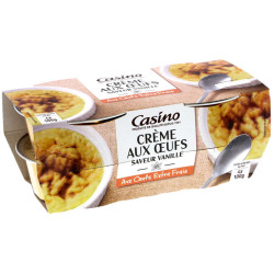CASINO Crème aux œufs saveur vanille - 4x100g