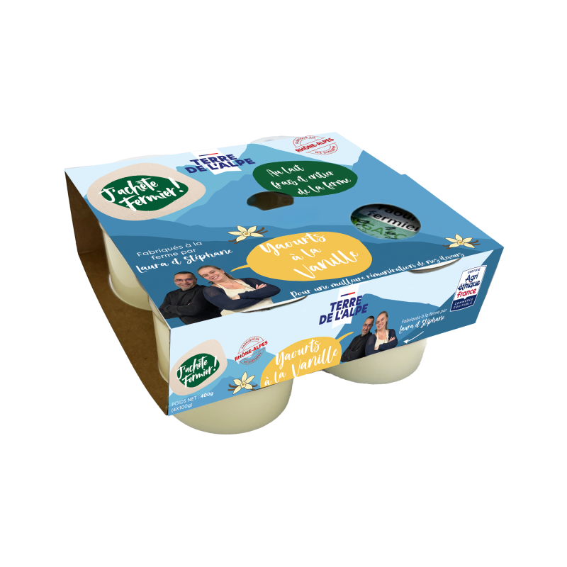 TERRE DE L'ALPE Yaourt Vanille - 4x100g
