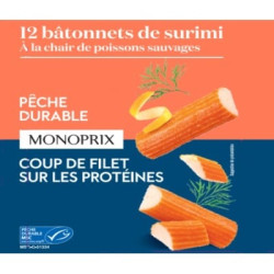 MONOPRIX 12 Bâtonnets Surimi MSC - 200g