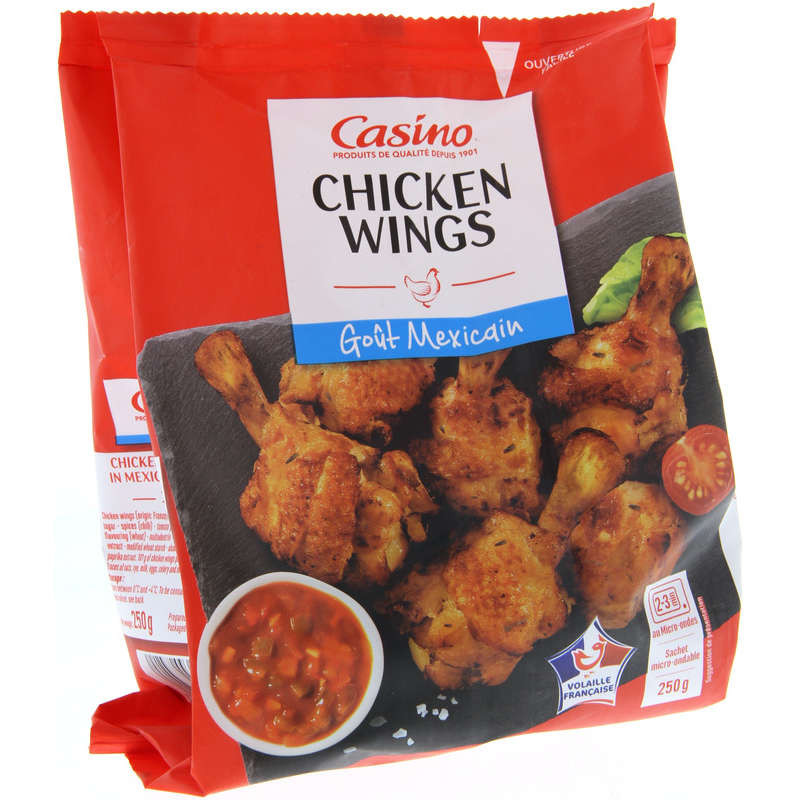 CASINO Chicken wings Goût mexicain - 250g