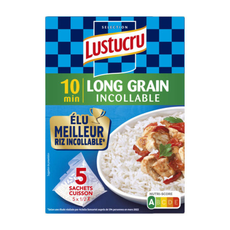 Riz long grain sachet cuisson 10 minutes - 5x90g