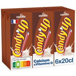 CANDIA CANDY'UP Boisson lactée chocolat - 6x20cl