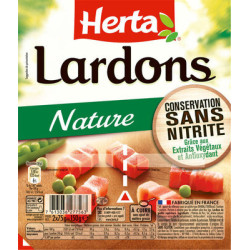 HERTA Lardon nature sans nitrite - 2x75g