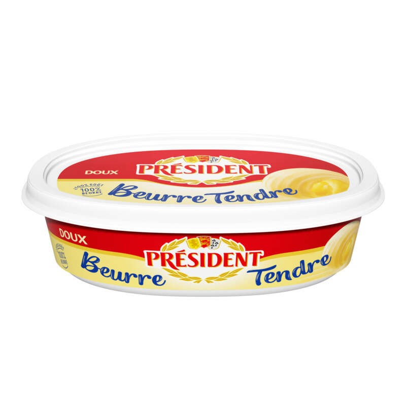 PRESIDENT Beurre Tendre doux 82% Beurrier - 125g