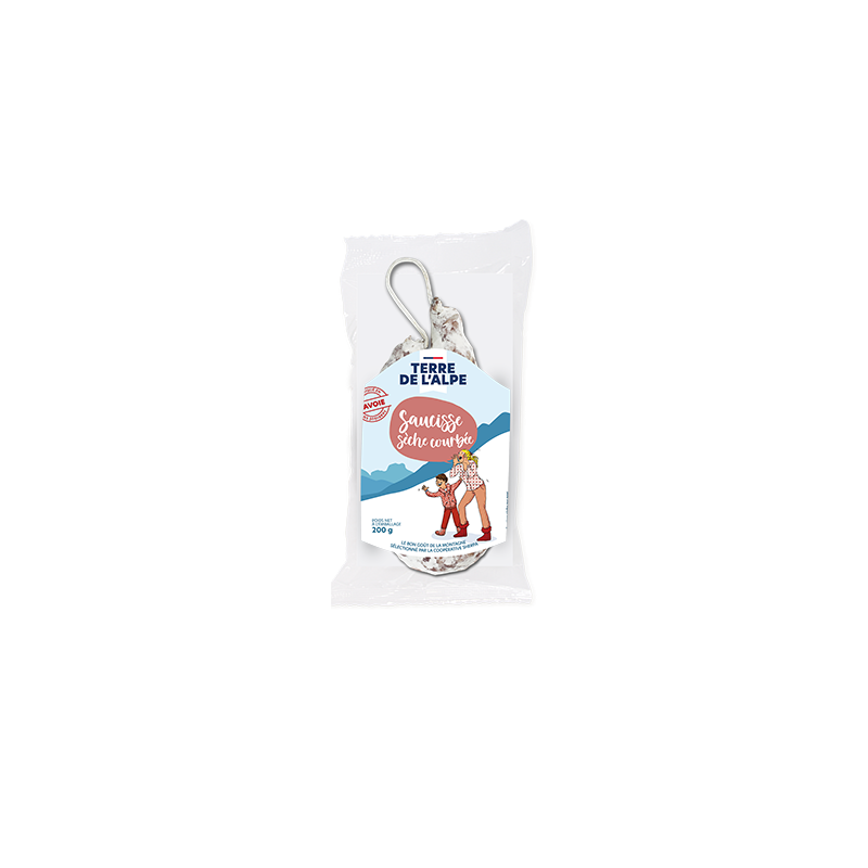 TERRE DE L'ALPE Saucisse sèche courbe pur porc - 200g