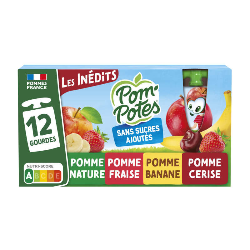 POM'POTES Compotes Gourdes Multivariétés - 12x90g