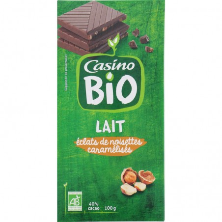 Chocolat lait noisette bio