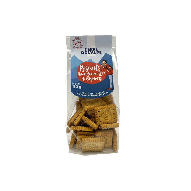 TERRE DE L'ALPE Biscuits Apéritifs Abondance et Oignons - 110g