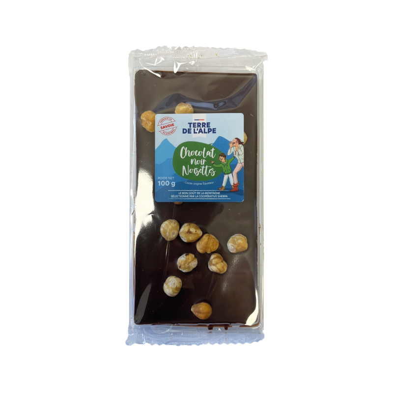 TERRE DE L'ALPE Tablette Chocolat Noir Noisettes - 100g