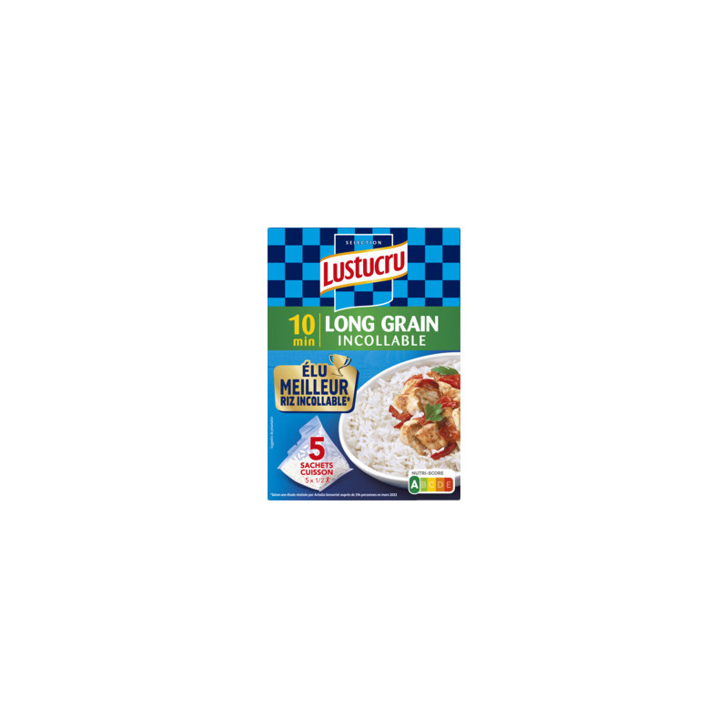 LUSTUCRU Riz long grain sachet cuisson 10 minutes - 5x90g