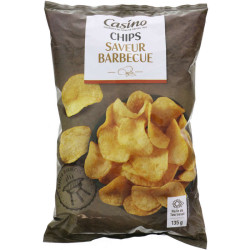 CASINO Chips saveur barbecue - 135g