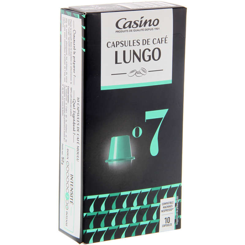 CASINO Capsules de café Lungo - 52g
