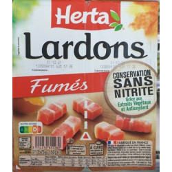 HERTA Lardons fumés sans Nitrite - 2x75g