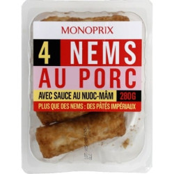 MONOPRIX Nems de porc x4 - 280g