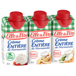 ELLE & VIRE Crème Fluide Entière 30% Mg - 3x20cl