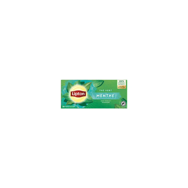 LIPTON Thé vert aromatisé à la menthe - 30 sachets