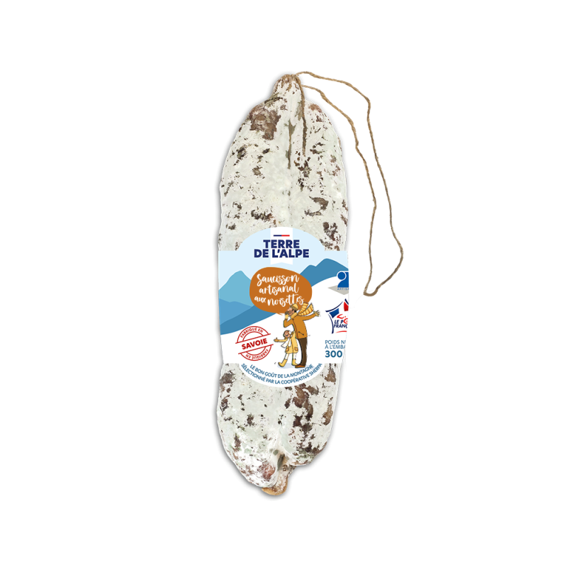 TERRE DE L'ALPE Saucisson artisanal aux noisettes - 300g