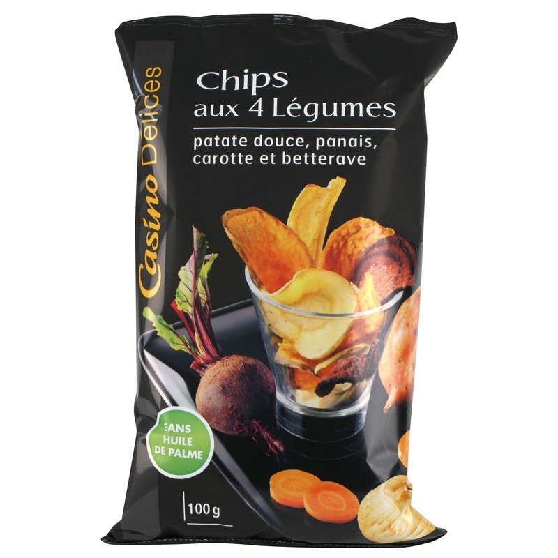 CASINO DÉLICES Chips aux 4 Légumes 100g