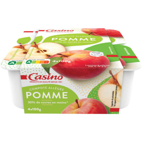 Compote de pommes allégée - 4x100g