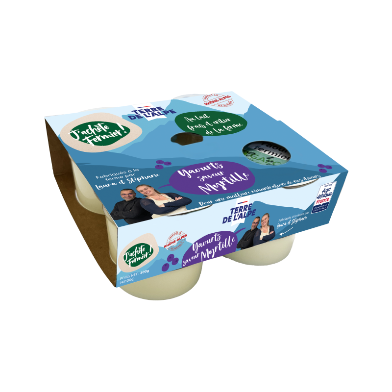 TERRE DE L'ALPE Yaourt Myrtille - 4x100g