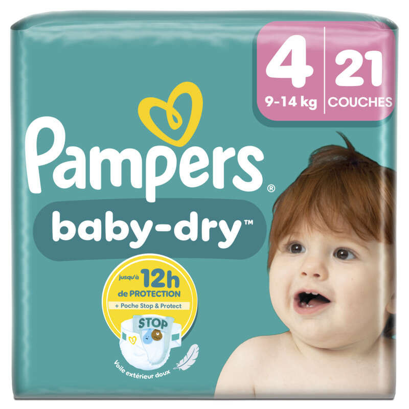 PAMPERS Couches Baby-Dry Taille 4 9kg-14kg - x21