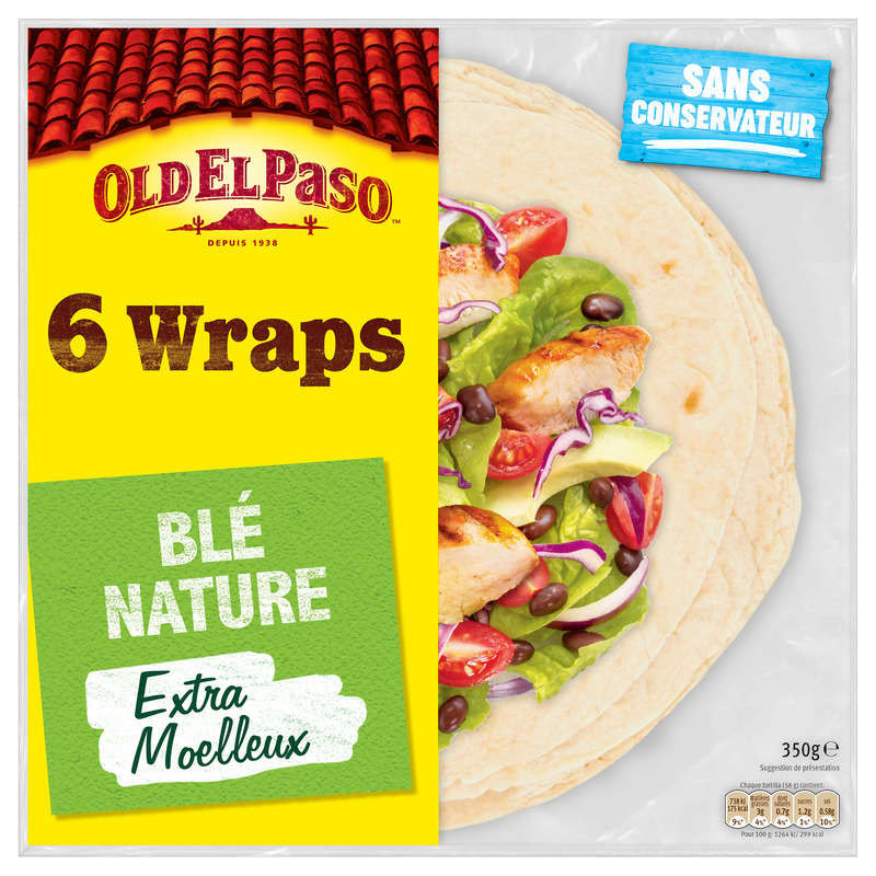 OLD EL PASO Wraps de Blé Nature - 350g