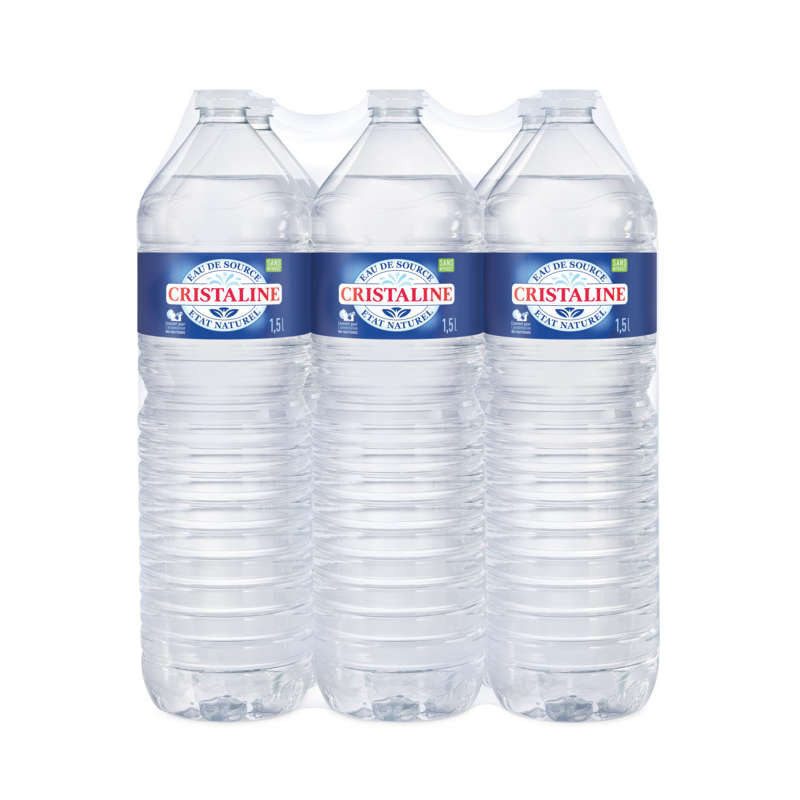 CRISTALINE Eau de source Plate - 6x1.5L
