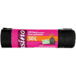 CASINO Sacs poubelle liens coulissants 30L - x20