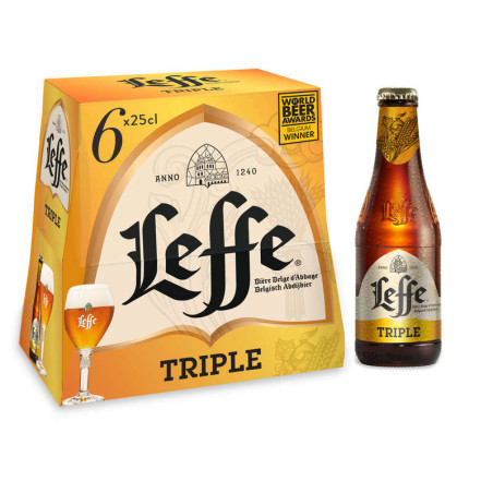 Leffe triple Bière Blonde Abbaye Le pack 6x25cl