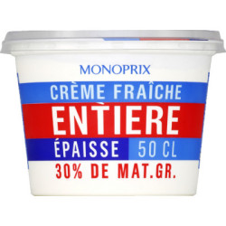 Monoprix Crème fraîche entier 30% 50cl
