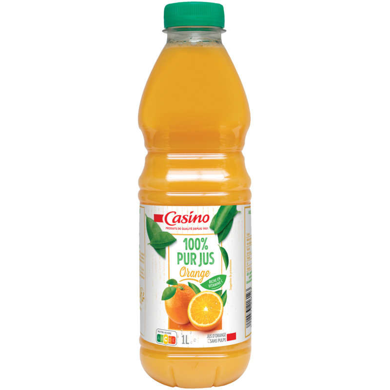 Casino Jus D'Orange - 100% Pur Jus Bouteille 1L