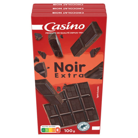 Casino Tablette de chocolat - Noir - 3x100g