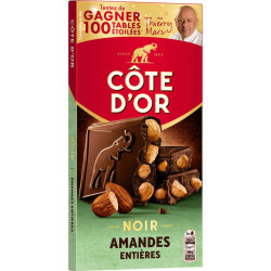 Côte D'Or Tablette Chocolat Noir Aux Amandes Entières 180g