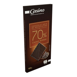 Casino Dégustation - Tablette de chocolat - Noir - 70% de cacao intense - 100g