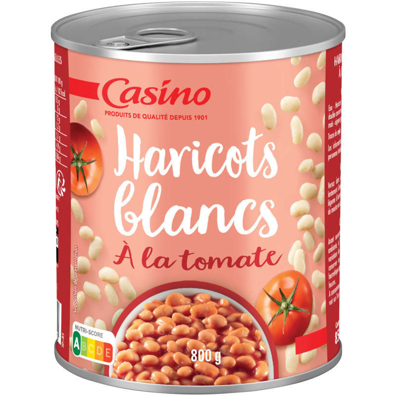 Casino Haricots blancs à la tomate - 800g