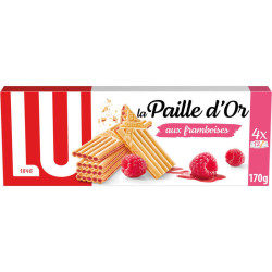 Lu La Paille d'Or Biscuits Gaufrettes aux Framboises 170g