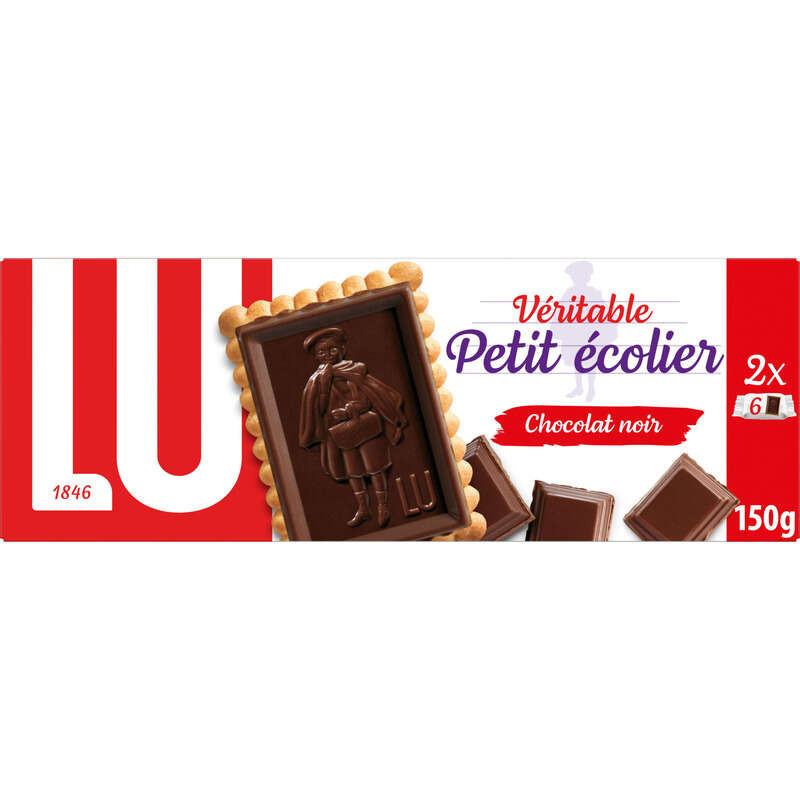 Lu Petit Écolier Petit Beurre Biscuits nappés au Chocolat Noir 150g
